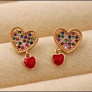 Gold Filled - Heart Shape Hollow Studs Earrings